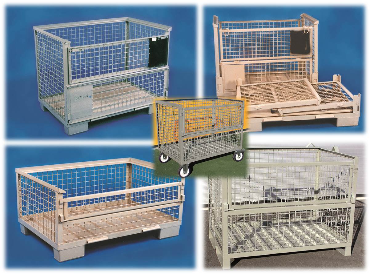 Les caisses palettes grillagées de la gamme CPM (grillage 50x50x4 mm) sont fabriquées en acier et pe...